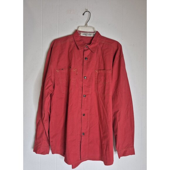 VTG Bugle Boy Long Sleeve Metal Button Up Red Western Shirt Men's Sz L NEW - Picture 7 of 13